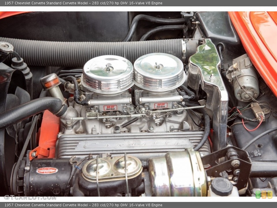 283 cid/270 hp OHV 16-Valve V8 1957 Chevrolet Corvette Engine