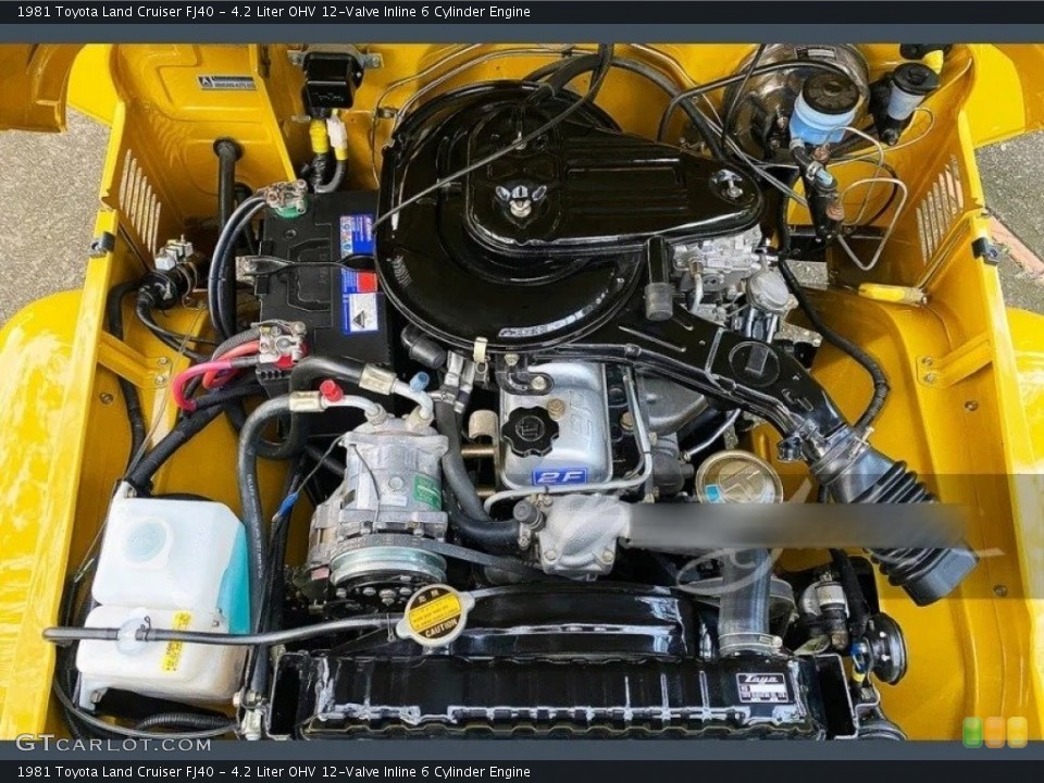 4.2 Liter OHV 12-Valve Inline 6 Cylinder 1981 Toyota Land Cruiser Engine