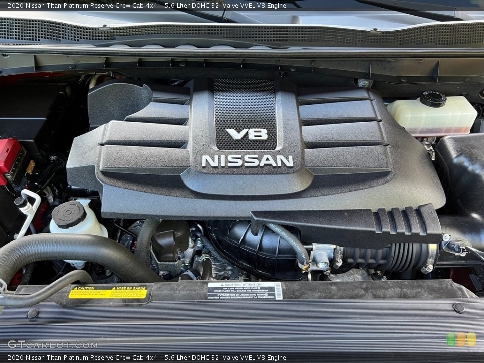 5.6 Liter DOHC 32-Valve VVEL V8 2020 Nissan Titan Engine