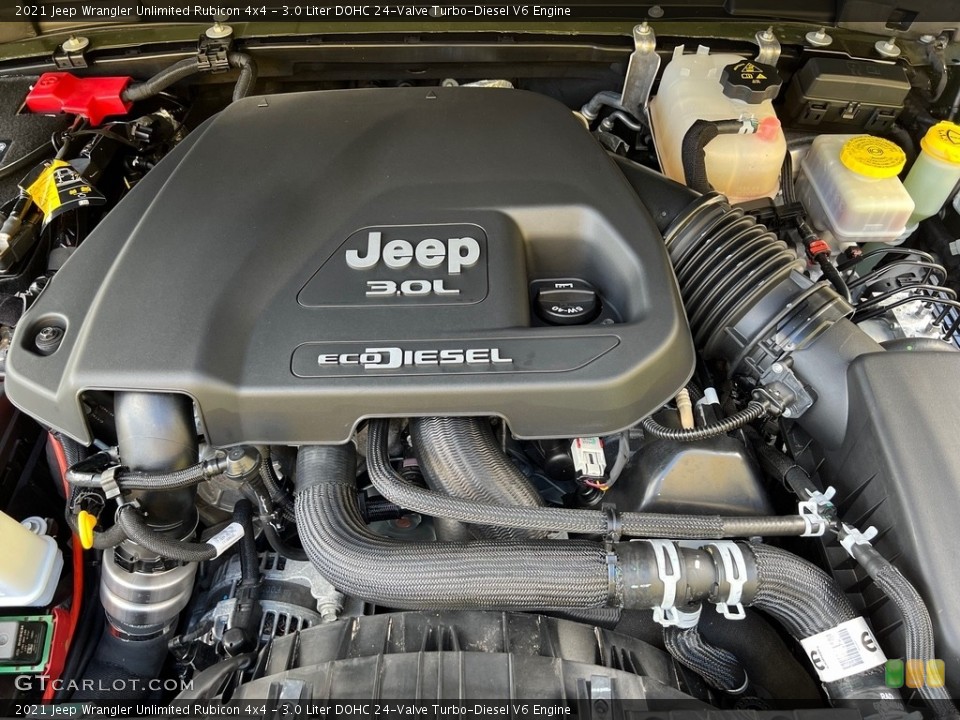 3.0 Liter DOHC 24-Valve Turbo-Diesel V6 2021 Jeep Wrangler Unlimited Engine