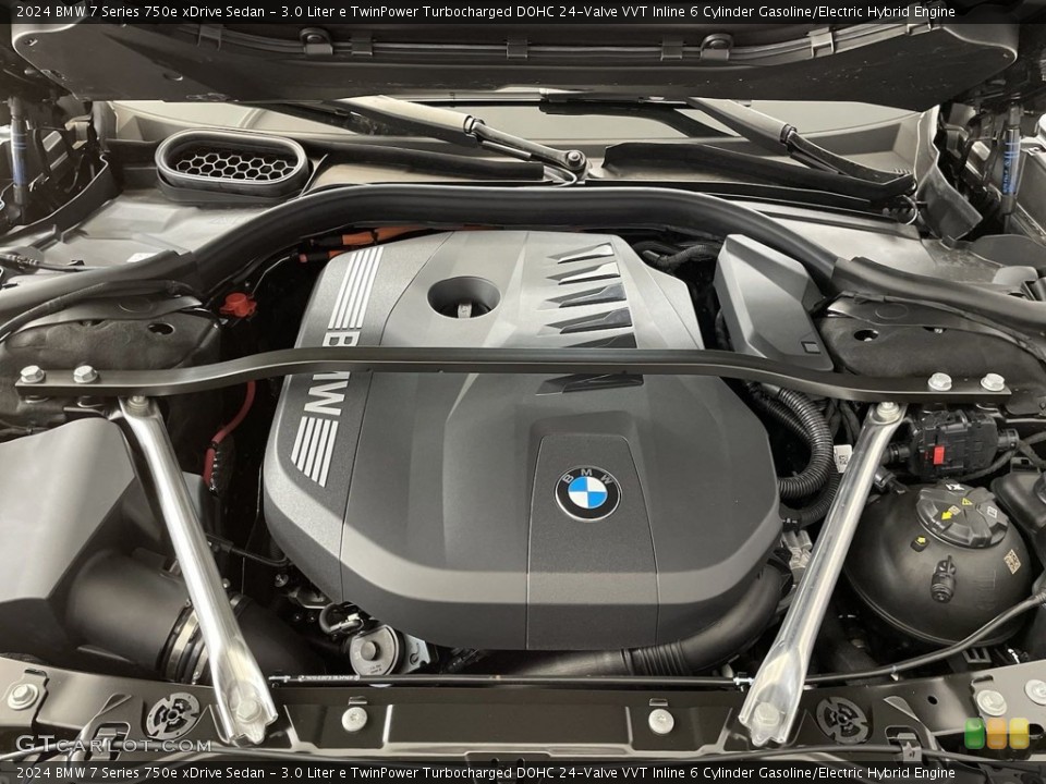3.0 Liter e TwinPower Turbocharged DOHC 24-Valve VVT Inline 6 Cylinder Gasoline/Electric Hybrid 2024 BMW 7 Series Engine