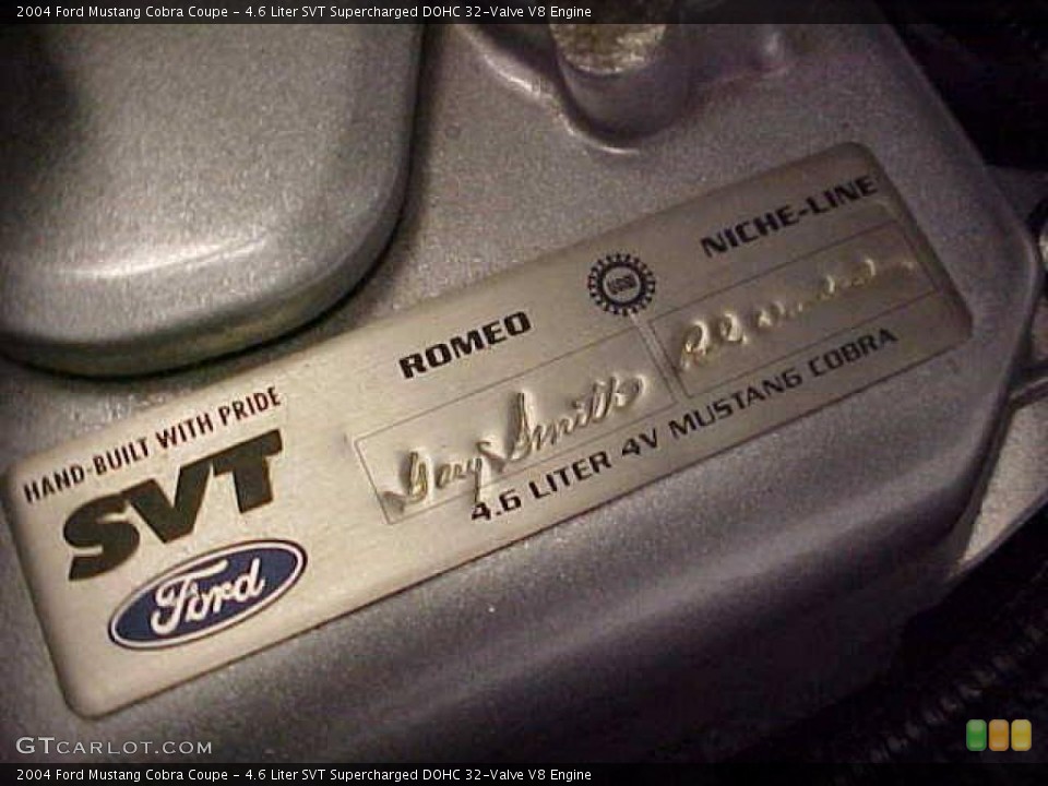 4.6 Liter SVT Supercharged DOHC 32-Valve V8 Engine for the 2004 Ford Mustang #20330327