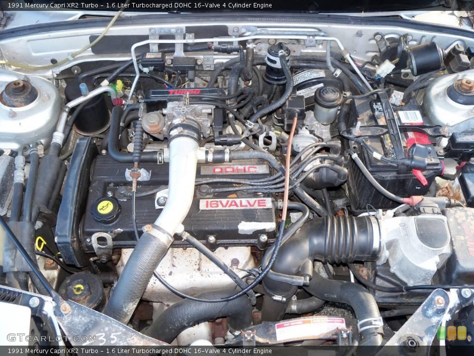 1.6 Liter Turbocharged DOHC 16-Valve 4 Cylinder 1991 Mercury Capri Engine