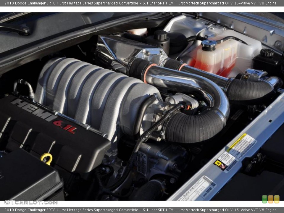 6.1 Liter SRT HEMI Hurst Vortech Supercharged OHV 16-Valve VVT V8 2010 Dodge Challenger Engine