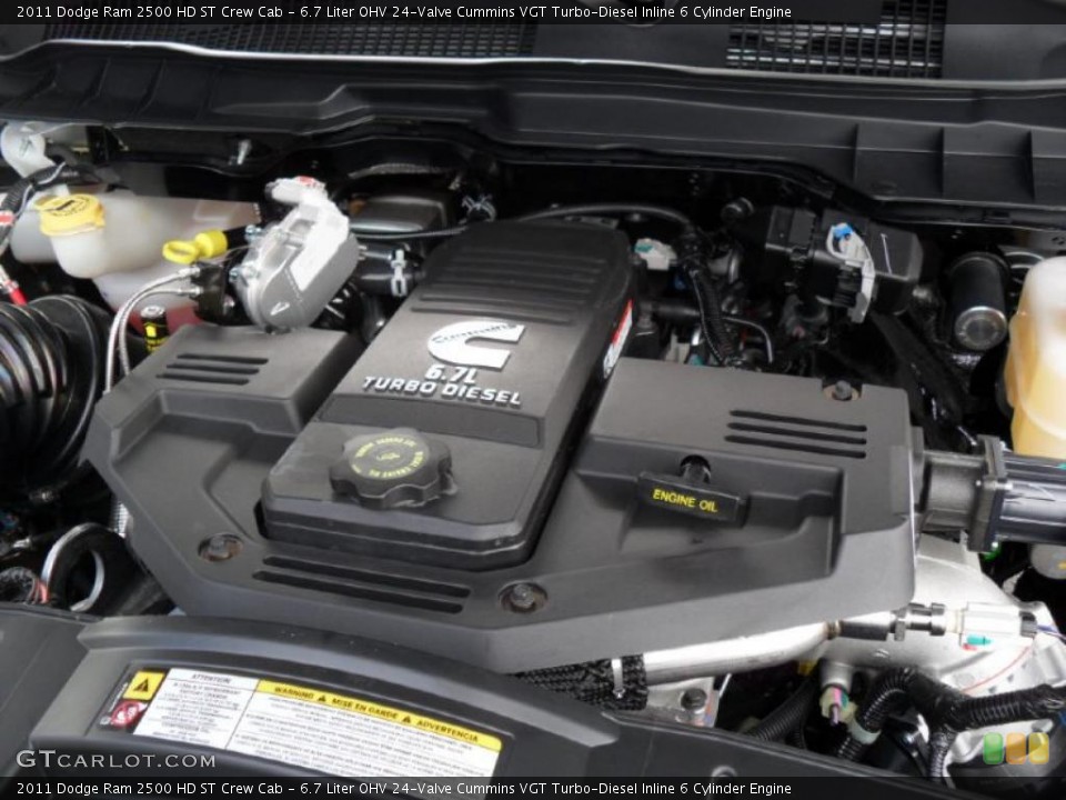 6.7 Liter OHV 24-Valve Cummins VGT Turbo-Diesel Inline 6 Cylinder Engine for the 2011 Dodge Ram 2500 HD #37336876