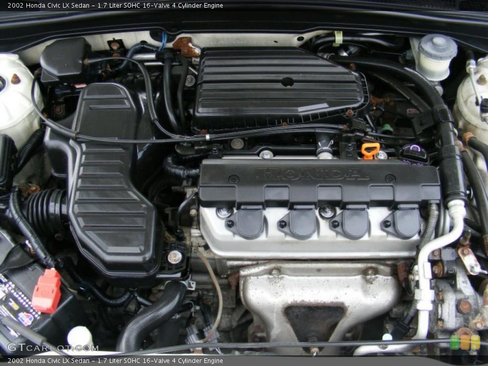 1.7 Liter SOHC 16-Valve 4 Cylinder Engine for the 2002 Honda Civic #37655718