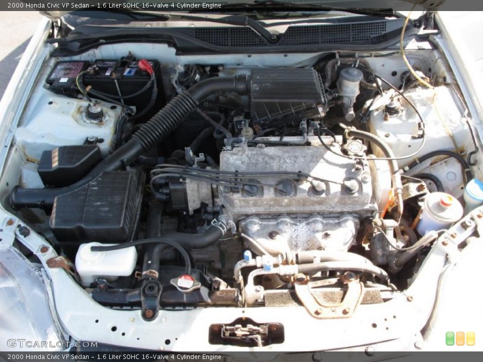1.6 Liter SOHC 16-Valve 4 Cylinder Engine for the 2000 Honda Civic #37888568