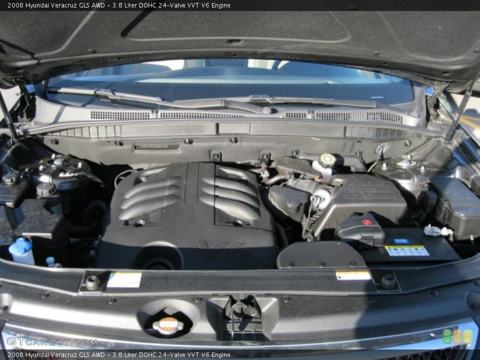 3.8 Liter DOHC 24-Valve VVT V6 2008 Hyundai Veracruz Engine