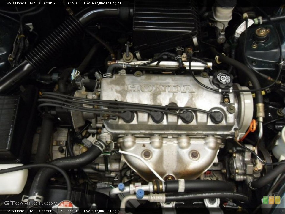 1.6 Liter SOHC 16V 4 Cylinder Engine for the 1998 Honda Civic #38223213