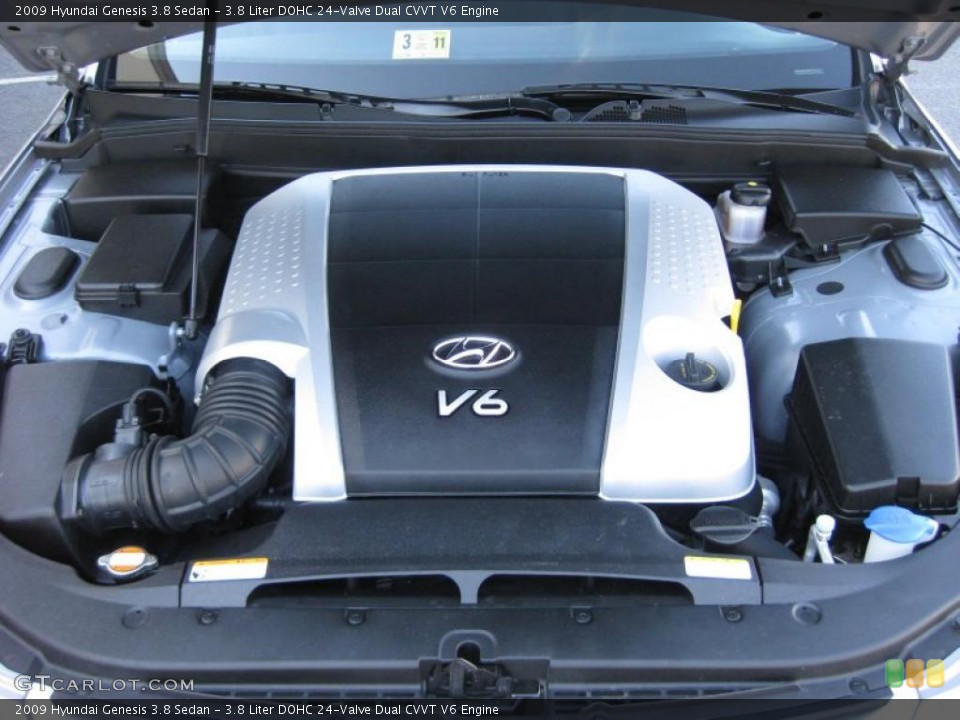 3.8 Liter DOHC 24-Valve Dual CVVT V6 Engine for the 2009 Hyundai Genesis #38285004