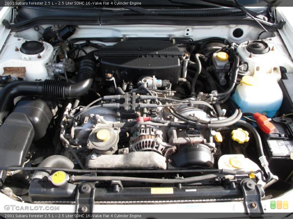 2.5 Liter SOHC 16-Valve Flat 4 Cylinder 2001 Subaru Forester Engine
