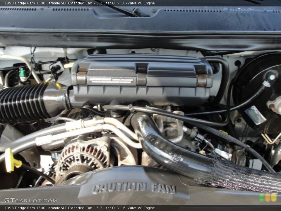 5.2 Liter OHV 16-Valve V8 1998 Dodge Ram 1500 Engine