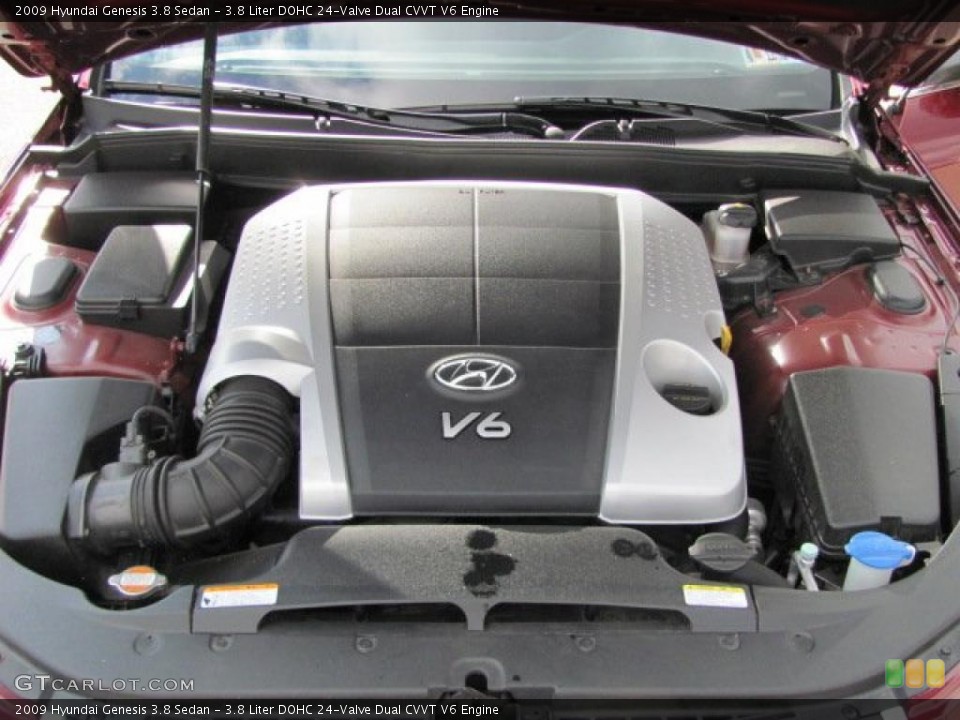 3.8 Liter DOHC 24-Valve Dual CVVT V6 Engine for the 2009 Hyundai Genesis #38660222