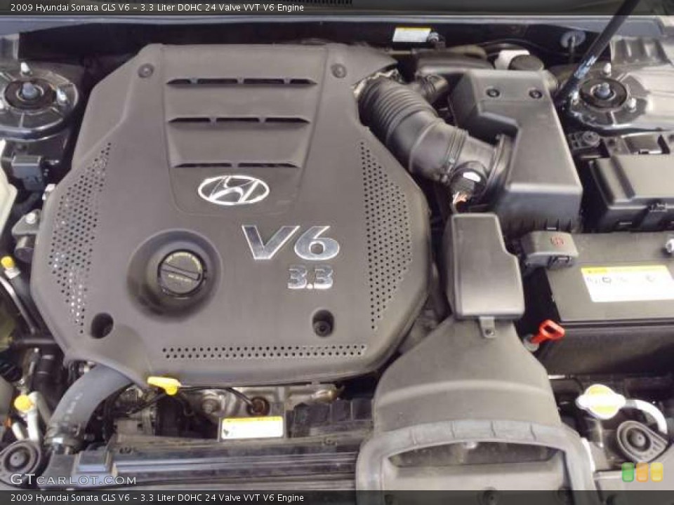 3.3 Liter DOHC 24 Valve VVT V6 2009 Hyundai Sonata Engine