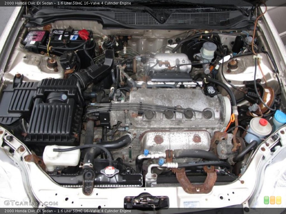 1.6 Liter SOHC 16-Valve 4 Cylinder Engine for the 2000 Honda Civic #39033493