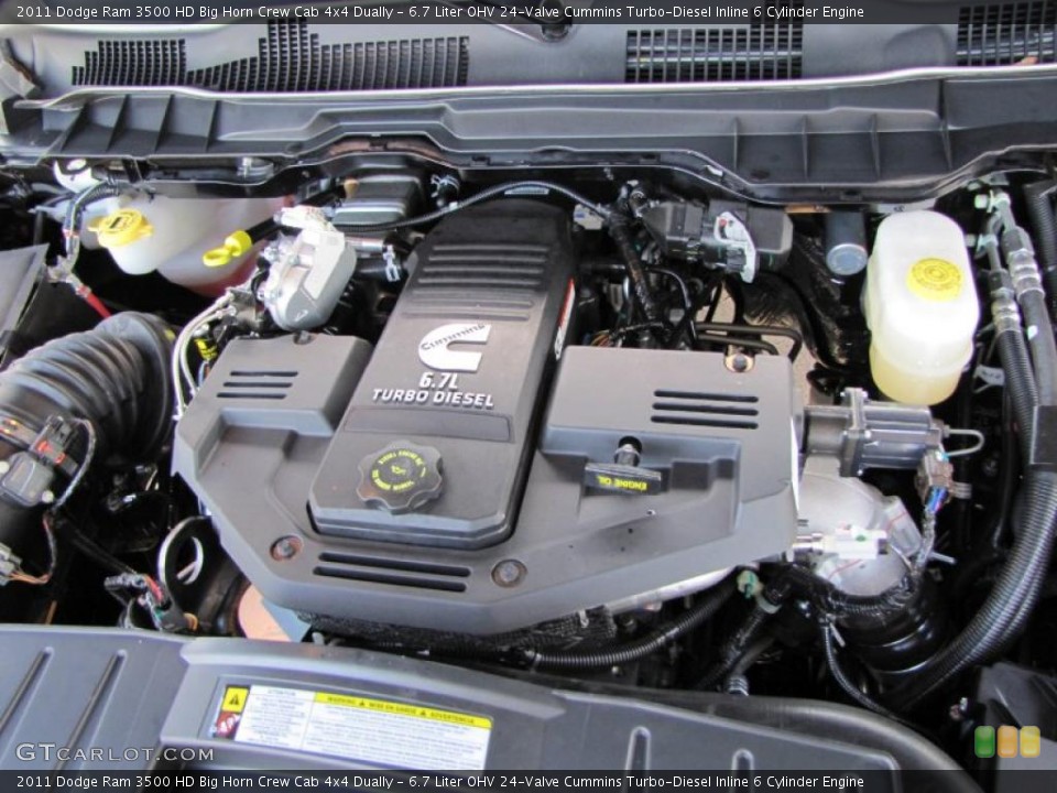 6.7 Liter OHV 24-Valve Cummins Turbo-Diesel Inline 6 Cylinder 2011 Dodge Ram 3500 HD Engine