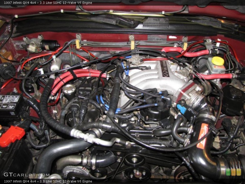3.3 Liter SOHC 12-Valve V6 1997 Infiniti QX4 Engine