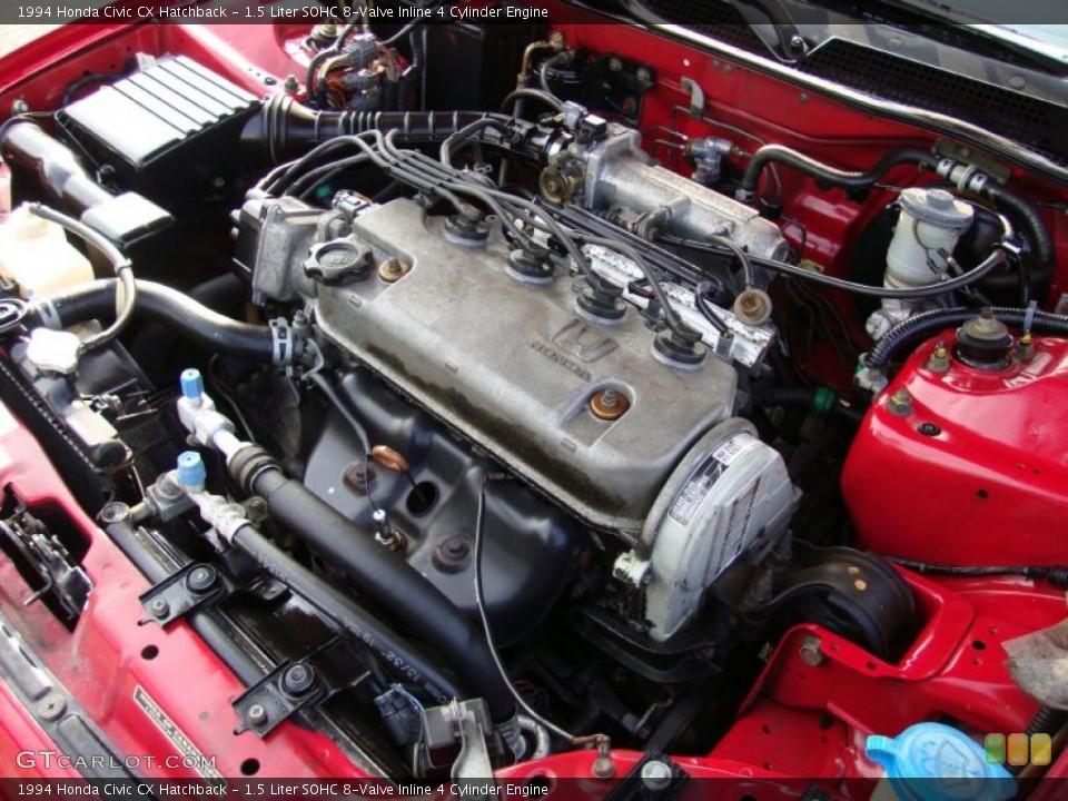 1.5 Liter SOHC 8-Valve Inline 4 Cylinder Engine for the 1994 Honda Civic #40154465