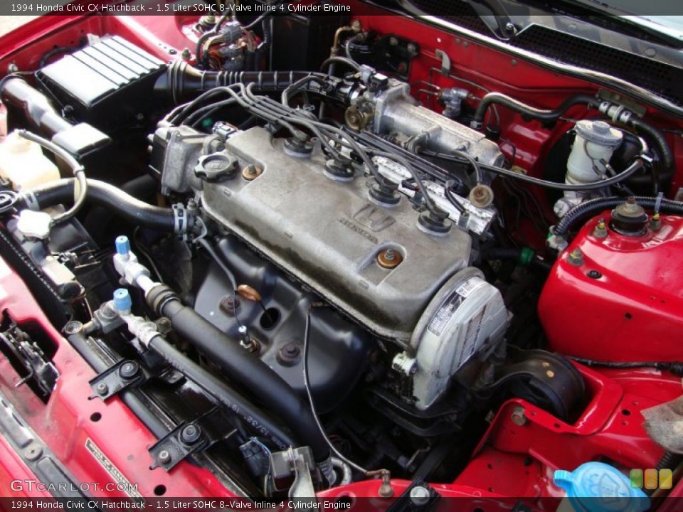 1.5 Liter SOHC 8-Valve Inline 4 Cylinder 1994 Honda Civic Engine