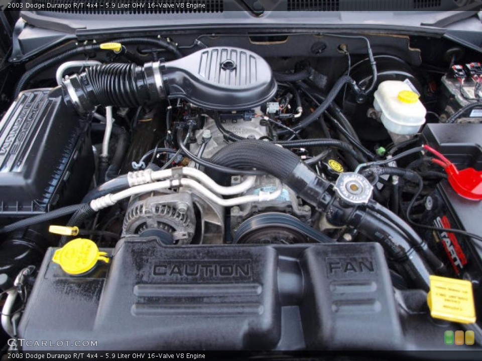 5.9 Liter OHV 16-Valve V8 2003 Dodge Durango Engine