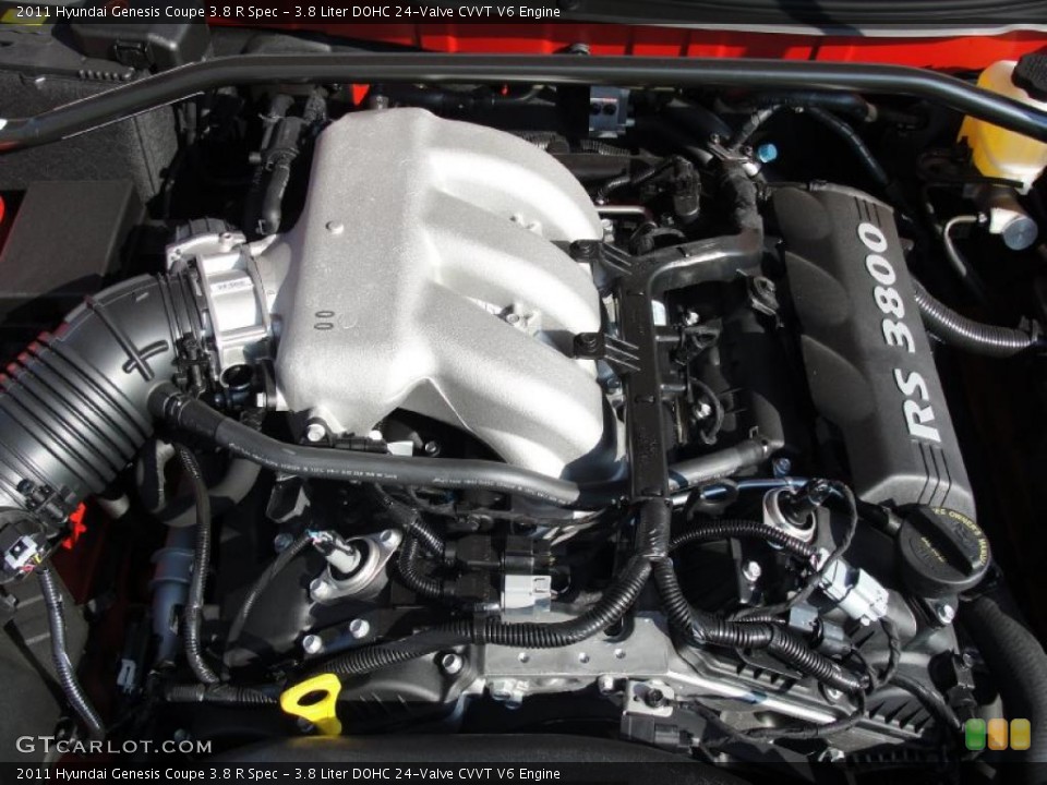 3.8 Liter DOHC 24-Valve CVVT V6 Engine for the 2011 Hyundai Genesis Coupe #40289542