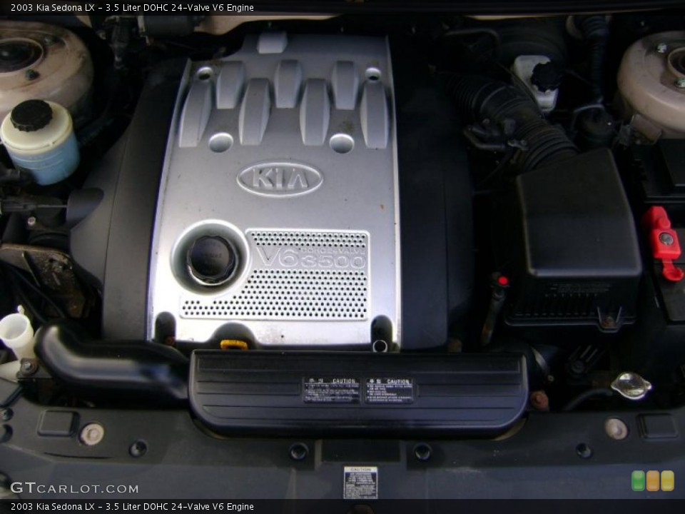 3.5 Liter DOHC 24-Valve V6 2003 Kia Sedona Engine