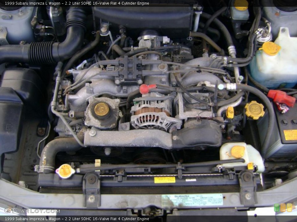 2.2 Liter SOHC 16-Valve Flat 4 Cylinder 1999 Subaru Impreza Engine