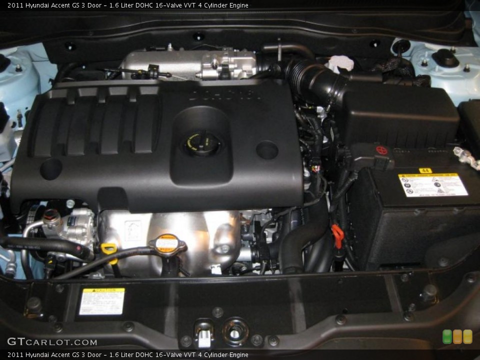 1.6 Liter DOHC 16-Valve VVT 4 Cylinder Engine for the 2011 Hyundai Accent #40351666