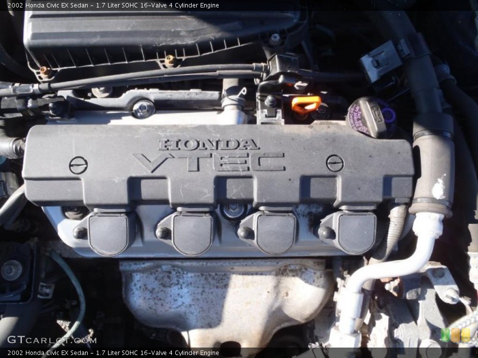 1.7 Liter SOHC 16-Valve 4 Cylinder Engine for the 2002 Honda Civic #40538077