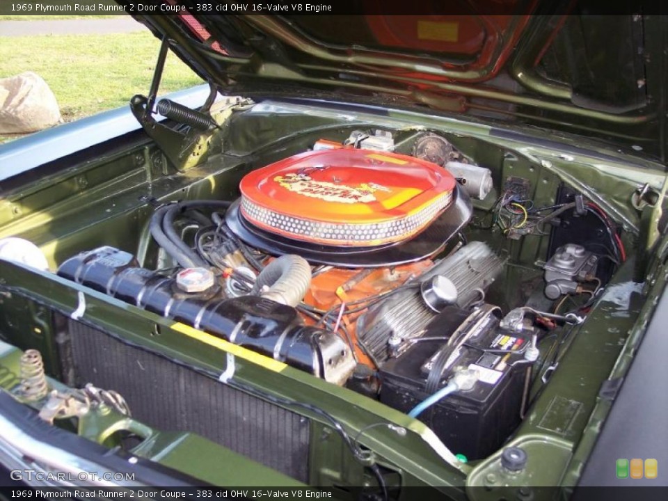 383 cid OHV 16-Valve V8 1969 Plymouth Road Runner Engine