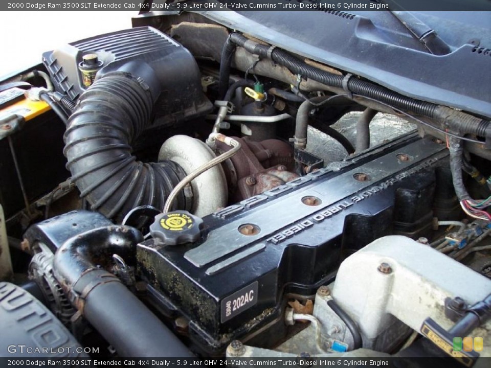 5.9 Liter OHV 24-Valve Cummins Turbo-Diesel Inline 6 Cylinder 2000 Dodge Ram 3500 Engine
