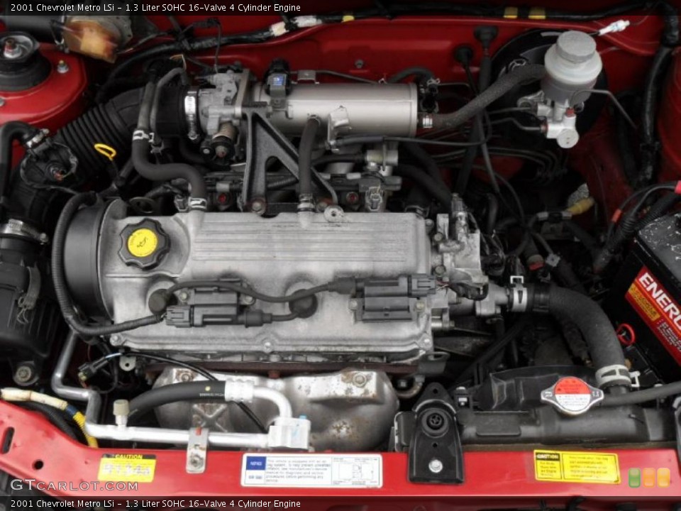 1.3 Liter SOHC 16-Valve 4 Cylinder 2001 Chevrolet Metro Engine
