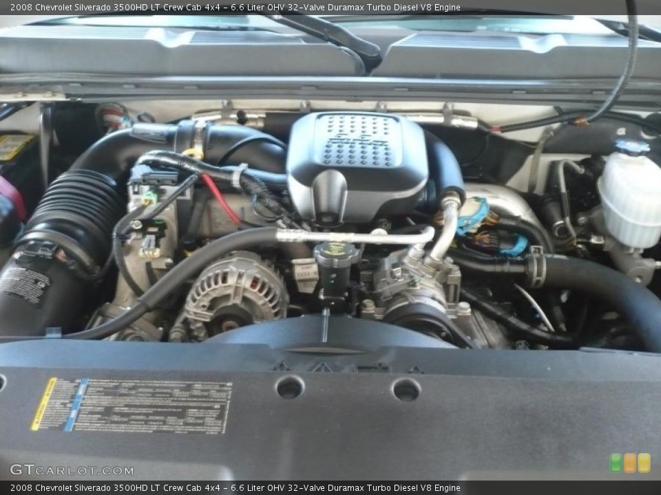6.6 Liter OHV 32-Valve Duramax Turbo Diesel V8 2008 Chevrolet Silverado 3500HD Engine