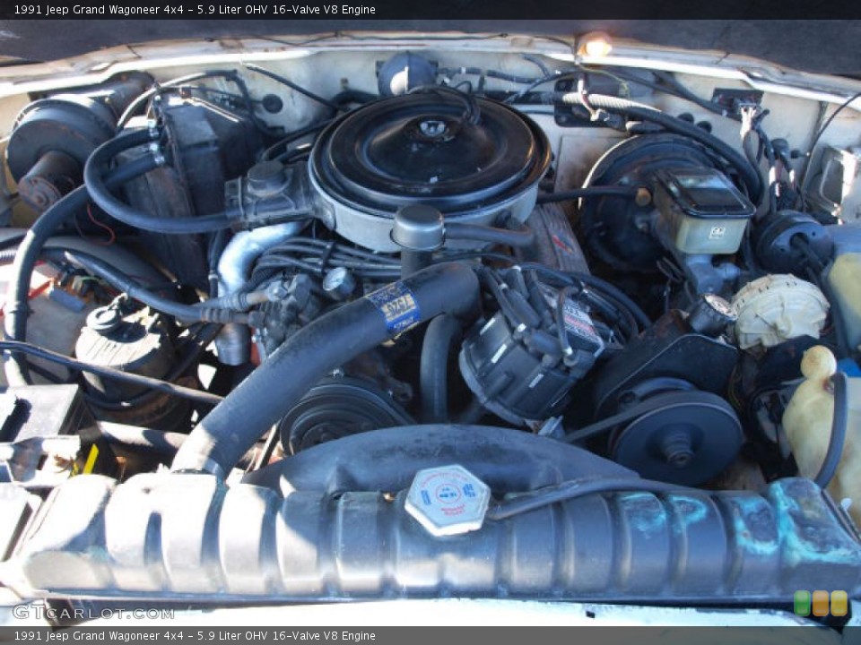 5.9 Liter OHV 16-Valve V8 1991 Jeep Grand Wagoneer Engine