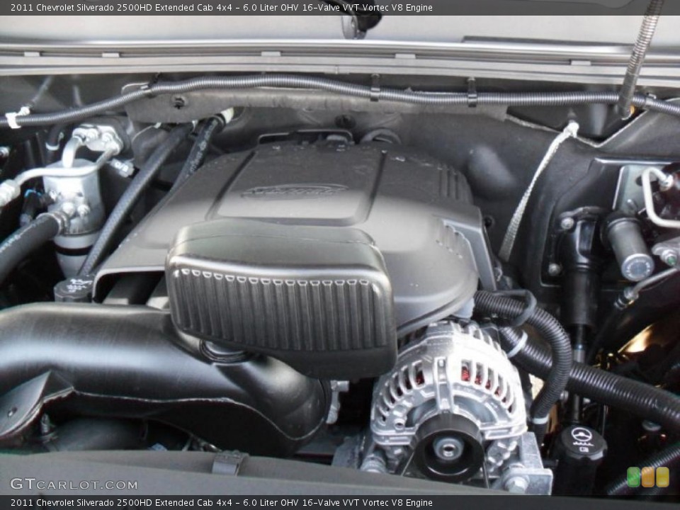 6.0 Liter OHV 16-Valve VVT Vortec V8 2011 Chevrolet Silverado 2500HD Engine