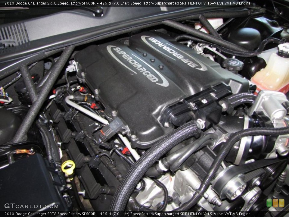 426 ci (7.0 Liter) SpeedFactory Supercharged SRT HEMI OHV 16-Valve VVT V8 Engine for the 2010 Dodge Challenger #41140783