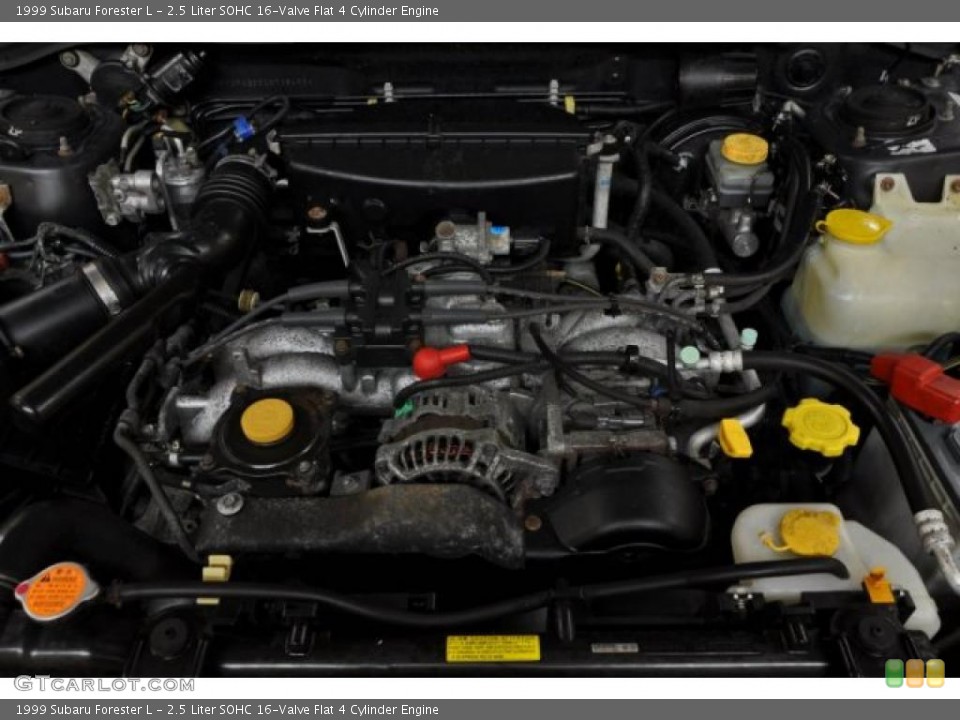 2.5 Liter SOHC 16-Valve Flat 4 Cylinder 1999 Subaru Forester Engine