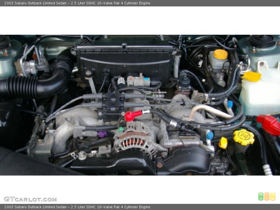 2.5 Liter SOHC 16-Valve Flat 4 Cylinder 2003 Subaru Outback Engine