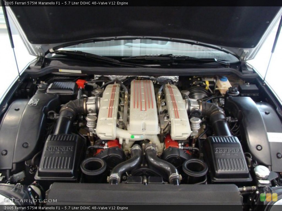 5.7 Liter DOHC 48-Valve V12 2005 Ferrari 575M Maranello Engine