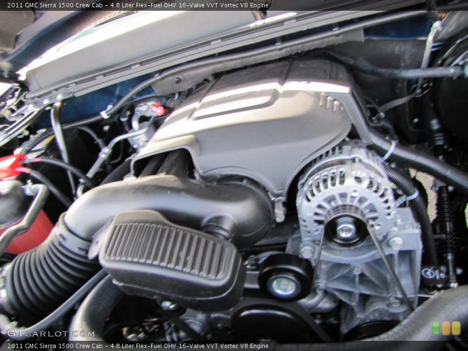4.8 Liter Flex-Fuel OHV 16-Valve VVT Vortec V8 2011 GMC Sierra 1500 Engine