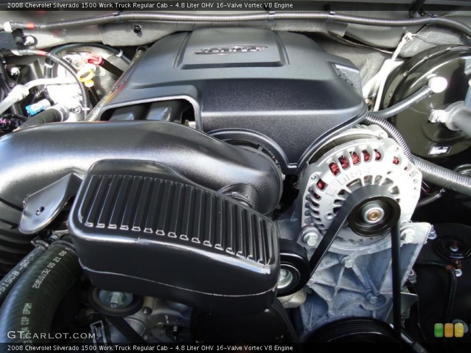 4.8 Liter OHV 16-Valve Vortec V8 Engine for the 2008 Chevrolet Silverado 1500 #41438895