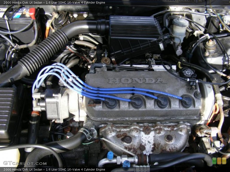 1.6 Liter SOHC 16-Valve 4 Cylinder Engine for the 2000 Honda Civic #41477819