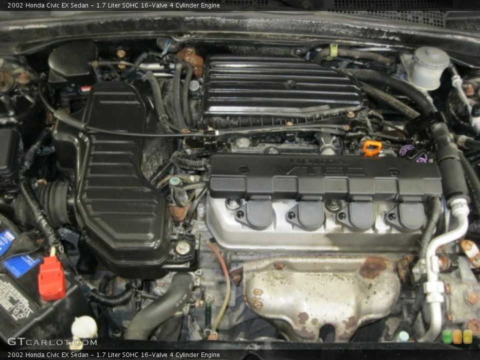 1.7 Liter SOHC 16-Valve 4 Cylinder Engine for the 2002 Honda Civic #41538524