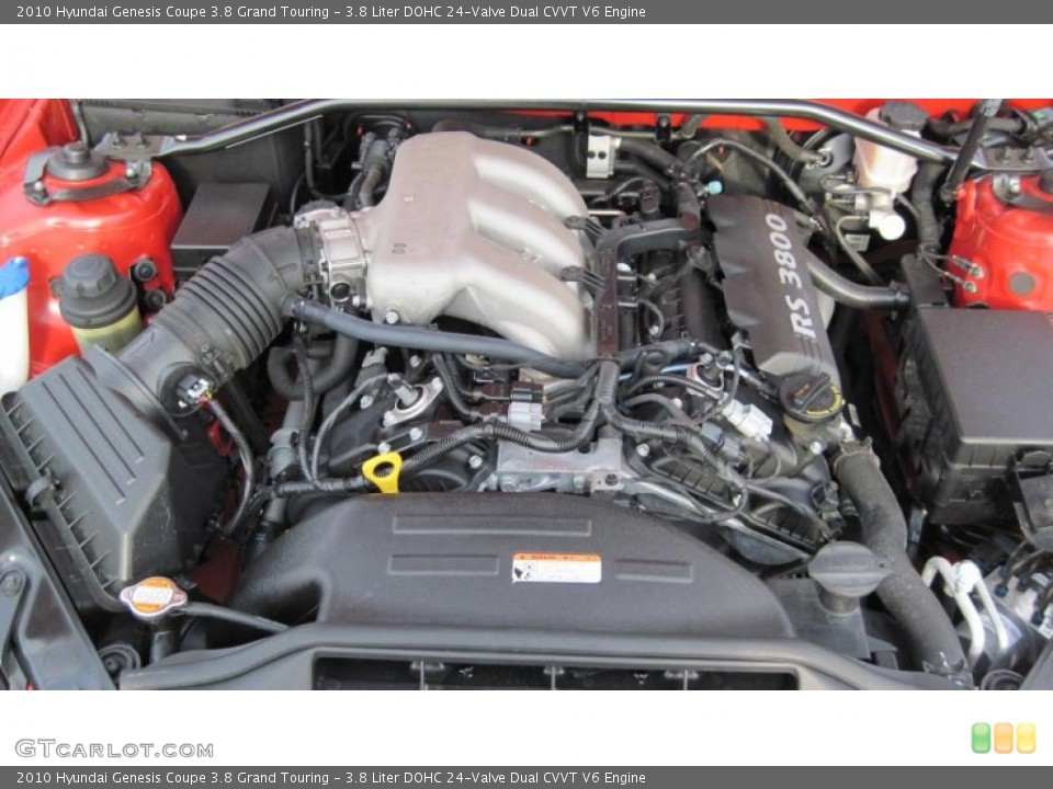 3.8 Liter DOHC 24-Valve Dual CVVT V6 Engine for the 2010 Hyundai Genesis Coupe #41555998
