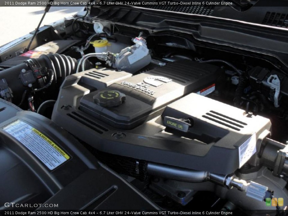 6.7 Liter OHV 24-Valve Cummins VGT Turbo-Diesel Inline 6 Cylinder Engine for the 2011 Dodge Ram 2500 HD #41657183