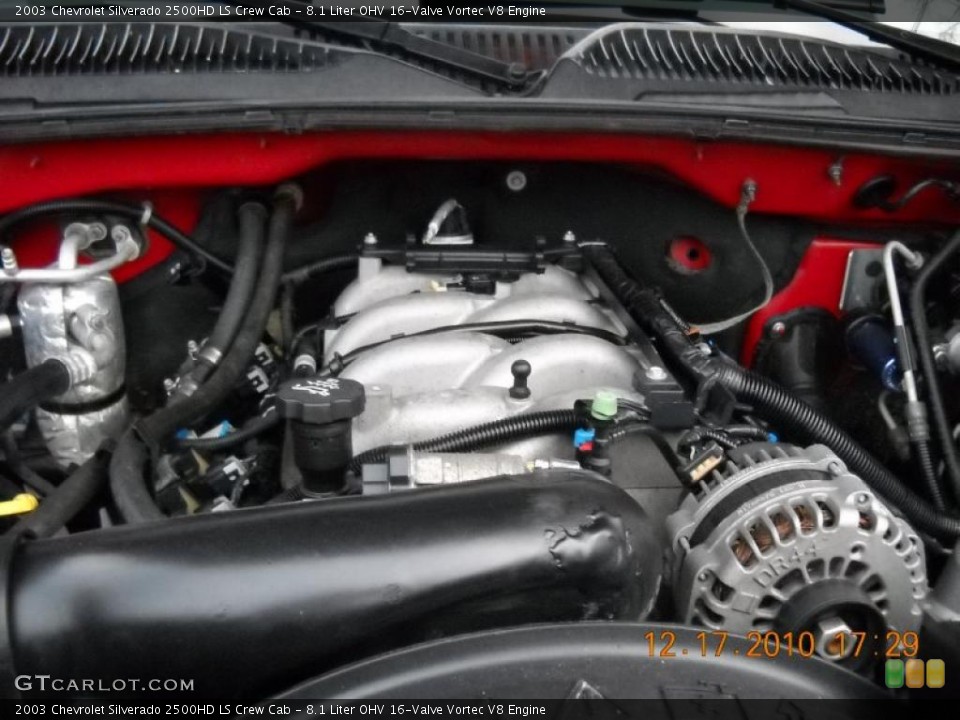 8.1 Liter OHV 16-Valve Vortec V8 2003 Chevrolet Silverado 2500HD Engine
