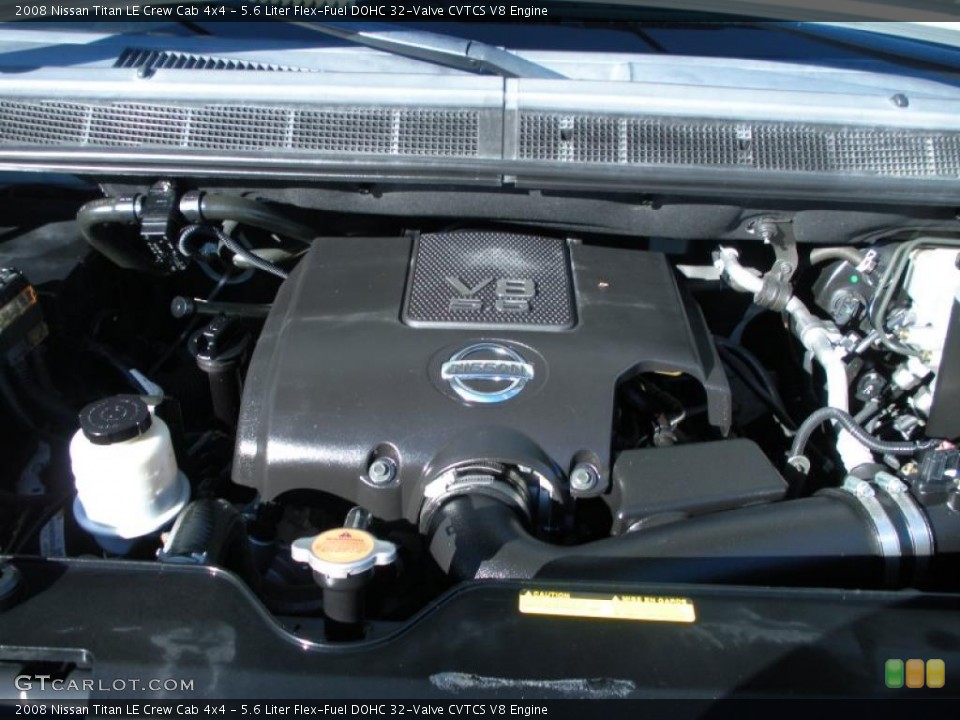 5.6 Liter Flex-Fuel DOHC 32-Valve CVTCS V8 Engine for the 2008 Nissan Titan #41684489