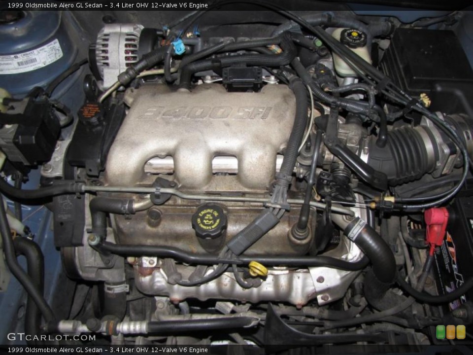 3.4 Liter OHV 12-Valve V6 1999 Oldsmobile Alero Engine