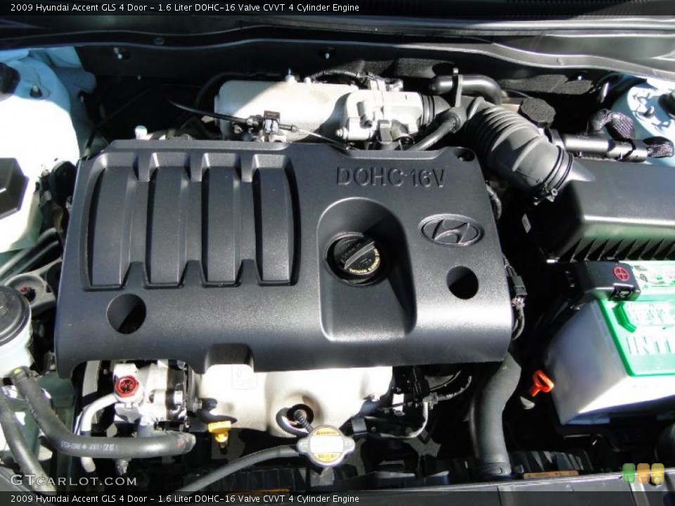 1.6 Liter DOHC-16 Valve CVVT 4 Cylinder Engine for the 2009 Hyundai Accent #42405839