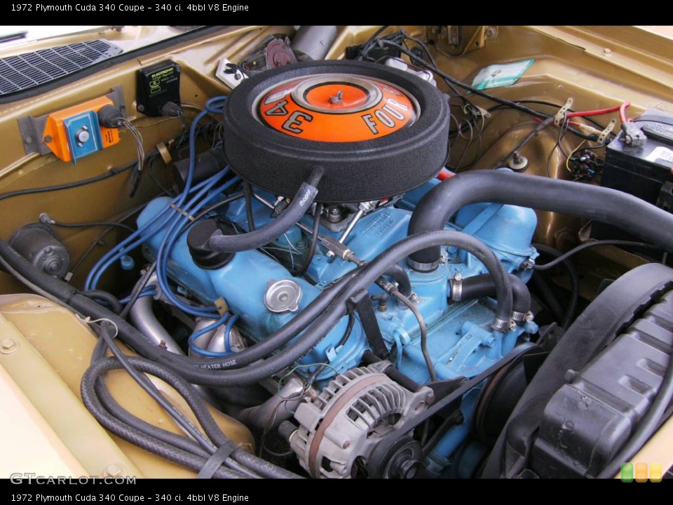 340 ci. 4bbl V8 Engine for the 1972 Plymouth Cuda #426844